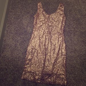 Rose Gold Sequin Midi Dress